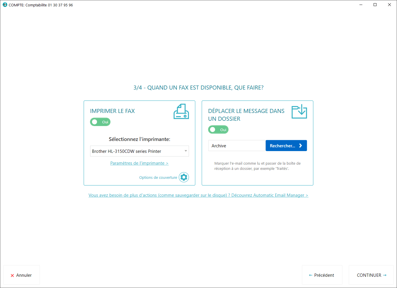 Choix de l'imprimante pour vos fax